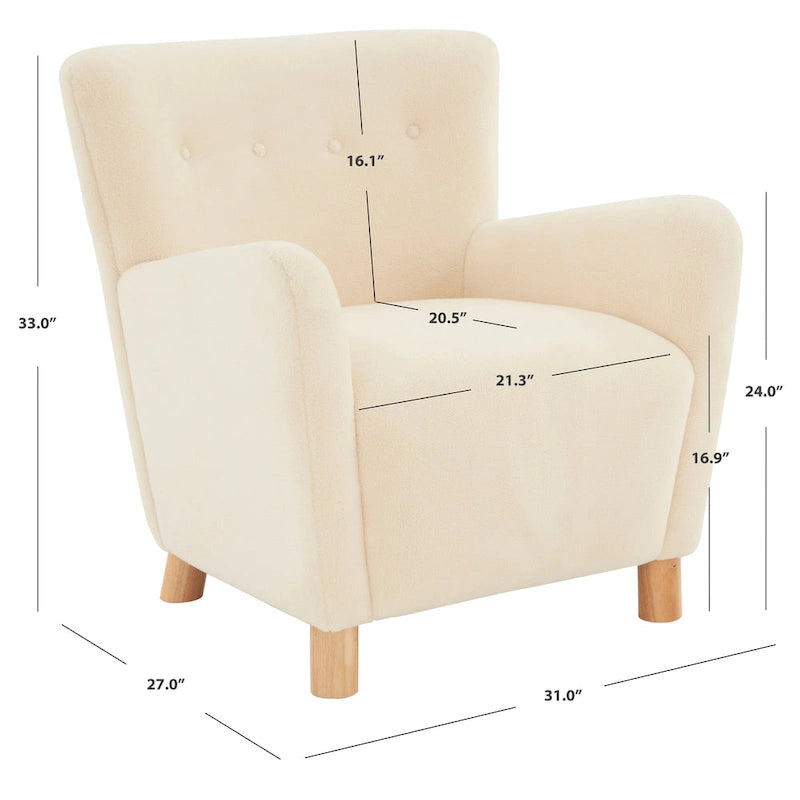 SAFAVIEH Couture Zornitza Faux Shearling Accent Chair - 31 In W x 27 In D x 33 In H - 31Wx27Dx33H