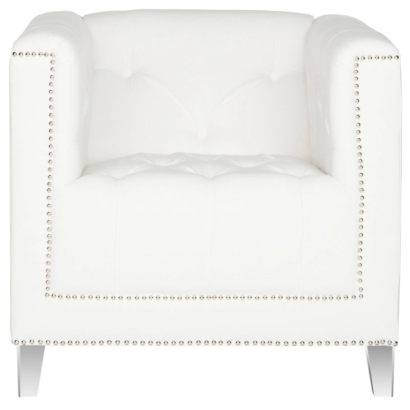 Sillón club blanco/transparente SAFAVIEH Kamilah - 31.9 x 33.9 x 29.9 - 32An x 34Pr x 30Al