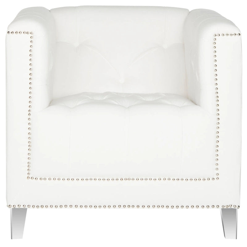 SAFAVIEH Kamilah White/ Clear Club Chair - 31.9 x 33.9 x 29.9 - 32Wx34Dx30H