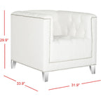 SAFAVIEH Kamilah White/ Clear Club Chair - 31.9 x 33.9 x 29.9 - 32Wx34Dx30H