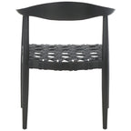 SAFAVIEH Birtie Woven Leather & Solid Wood Accent Chair (Fully Assembled) - W25 x D22 x H22 - 25Wx22Dx22H