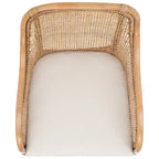 SAFAVIEH Rosalia Coastal Rattan Accent Chair with Cushion - 23.4 W x 24.8 L x 32.7 H - 23Wx25Dx33H