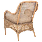 SAFAVIEH Rosalia Coastal Rattan Accent Chair with Cushion - 23.4 W x 24.8 L x 32.7 H - 23Wx25Dx33H
