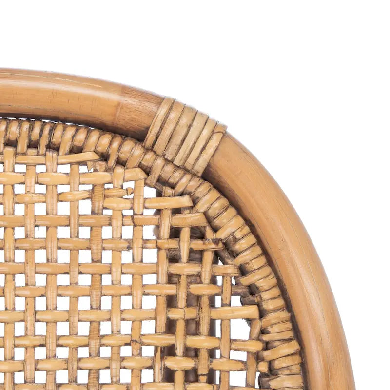 SAFAVIEH Rosalia Coastal Rattan Accent Chair with Cushion - 23.4 W x 24.8 L x 32.7 H - 23Wx25Dx33H