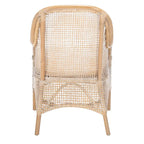 SAFAVIEH Rosalia Coastal Rattan Accent Chair with Cushion - 23.4 W x 24.8 L x 32.7 H - 23Wx25Dx33H