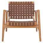 SAFAVIEH Vena Leather Woven Accent Chair - 30 W x 28 D x 28 H - 30Wx28Dx28H