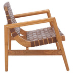 SAFAVIEH Vena Leather Woven Accent Chair - 30 W x 28 D x 28 H - 30Wx28Dx28H