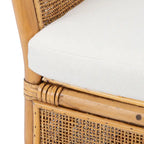 SAFAVIEH Adline Rattan Honey Brown Accent Chair with Cushion - 29.9 W x 25.6 L x 31.5 H - 30Wx26Dx32H