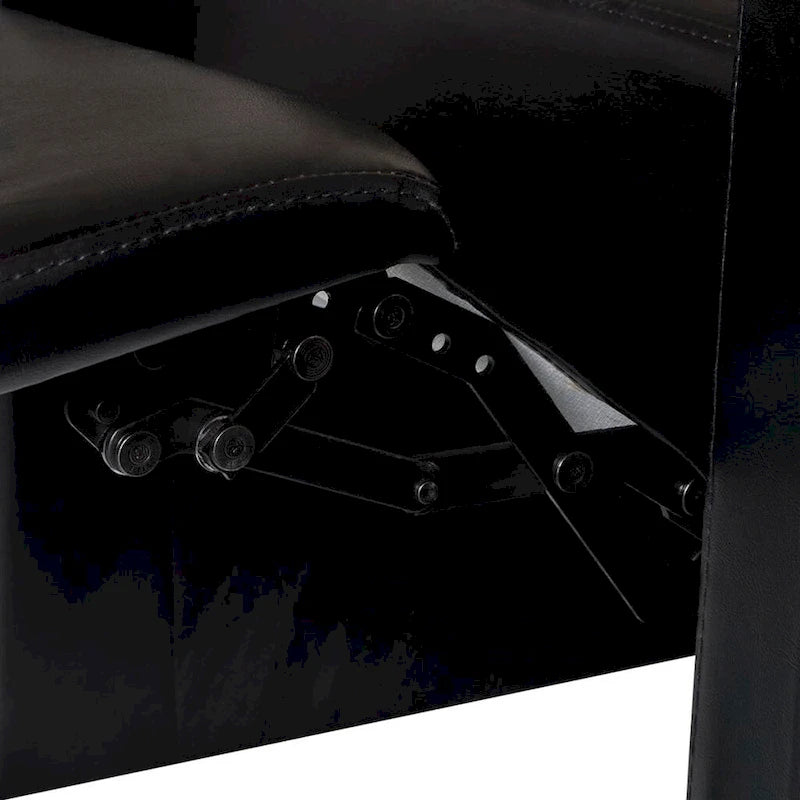 vidaXL 3-osobowa rozkładana sofa do kina domowego, czarna, ze sztucznej skóry — 89.4 x 33.5 x 40.6