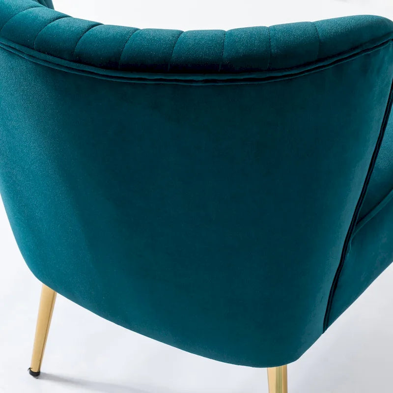 Armloser Monica-Comfy-Akzentsessel für das Wohnzimmer mit gesteppter Rückenlehne und Metallbeinen von HULALA HOME