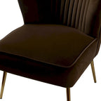 Armloser Monica-Comfy-Akzentsessel für das Wohnzimmer mit gesteppter Rückenlehne und Metallbeinen von HULALA HOME