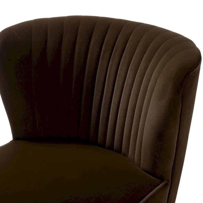 Armloser Monica-Comfy-Akzentsessel für das Wohnzimmer mit gesteppter Rückenlehne und Metallbeinen von HULALA HOME