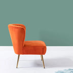 Armloser Monica-Comfy-Akzentsessel für das Wohnzimmer mit gesteppter Rückenlehne und Metallbeinen von HULALA HOME