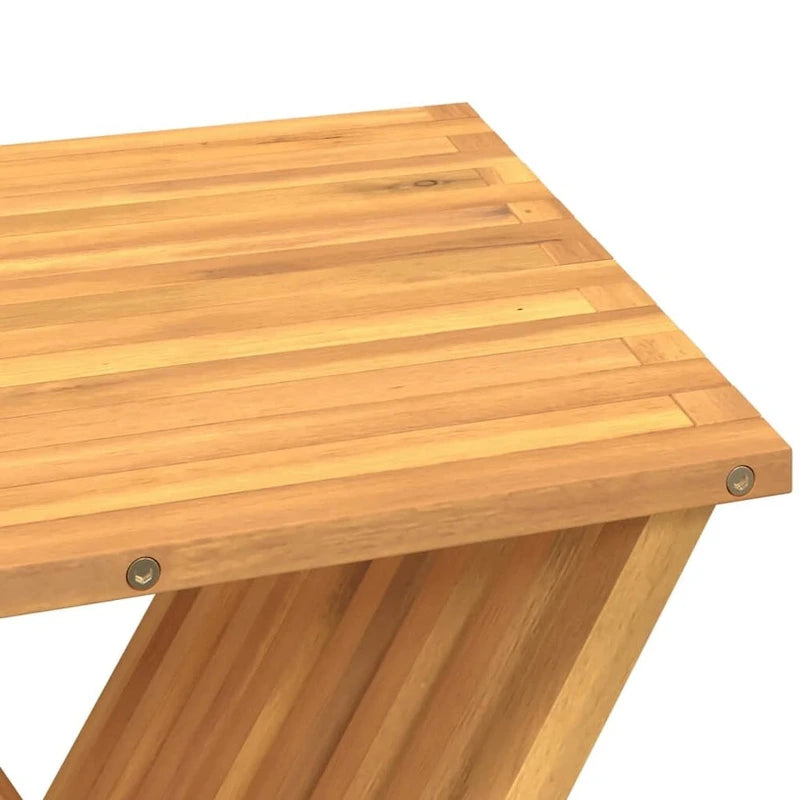 vidaXL Folding Stool 15.7x12.8x27.6 Solid Wood Teak