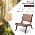 Akzentsessel aus gewebtem Leder mit Holzrahmen