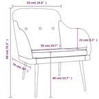 vidaXL Koyu Gri Koltuk 24.8x29.9x31.5 Kumaş - 24.8 x 29.9 x 31.5