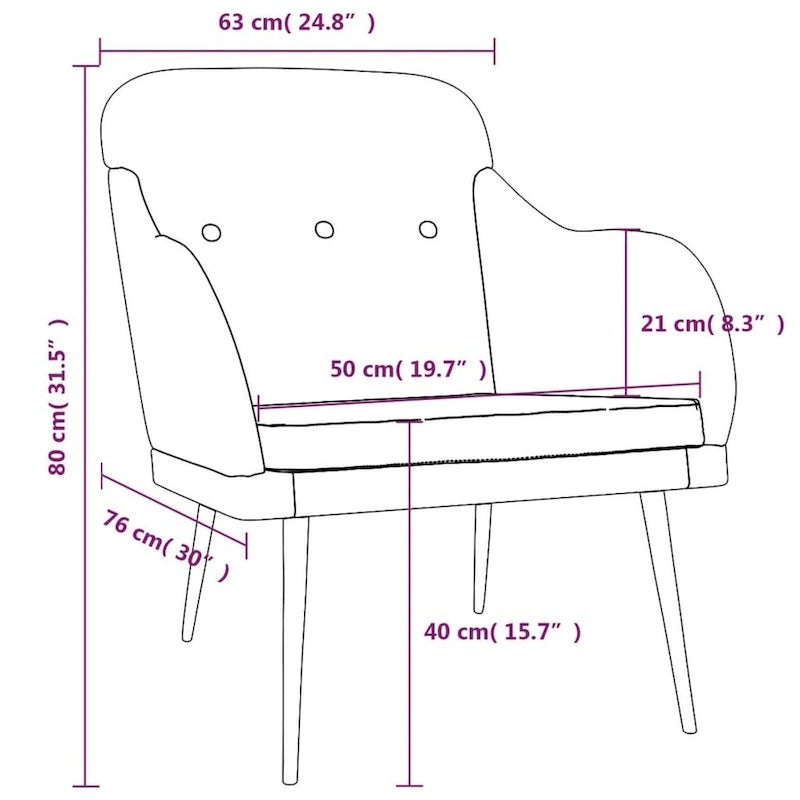 vidaXL Koyu Gri Koltuk 24.8x29.9x31.5 Kumaş - 24.8 x 29.9 x 31.5