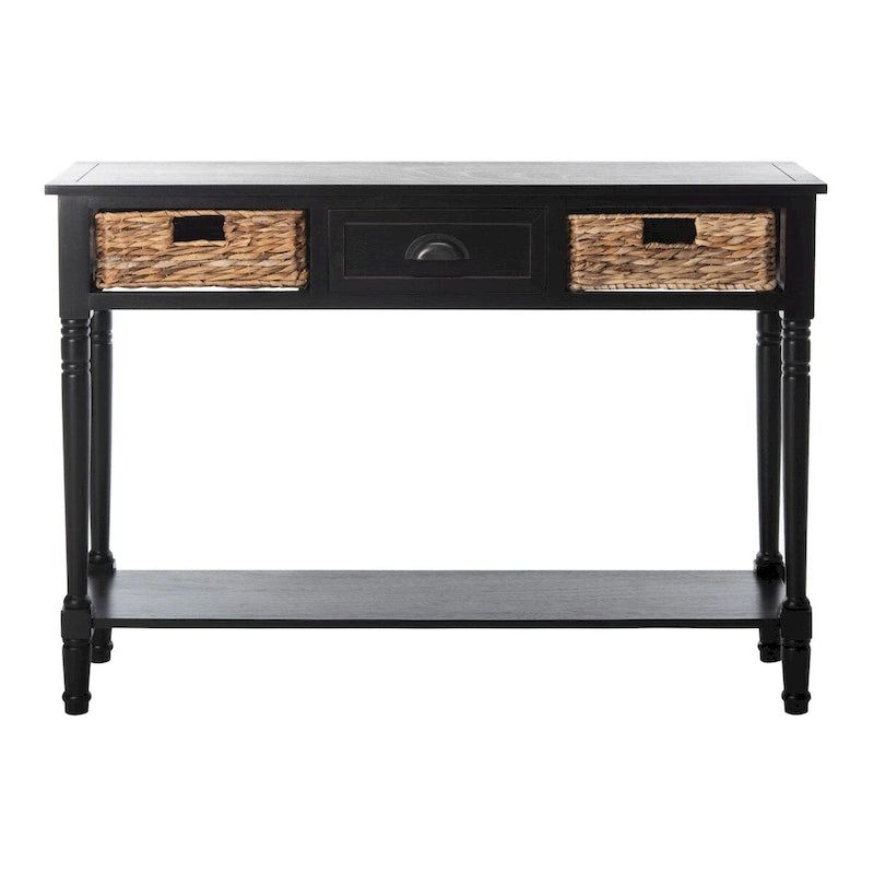 Distressed Black Console Storage Table - 44.5 x 13.4 x 31.5 inches