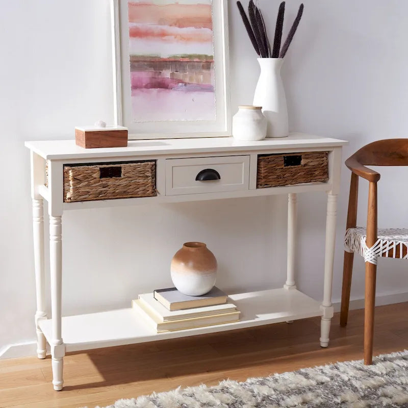 Distressed Black Console Storage Table - 44.5 x 13.4 x 31.5 inches