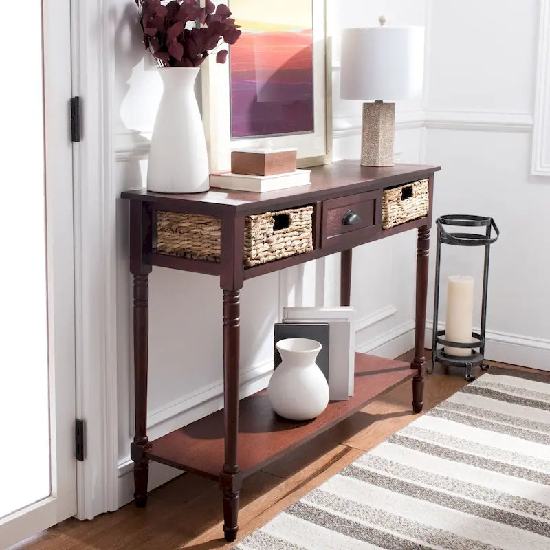Distressed Black Console Storage Table - 44.5 x 13.4 x 31.5 inches