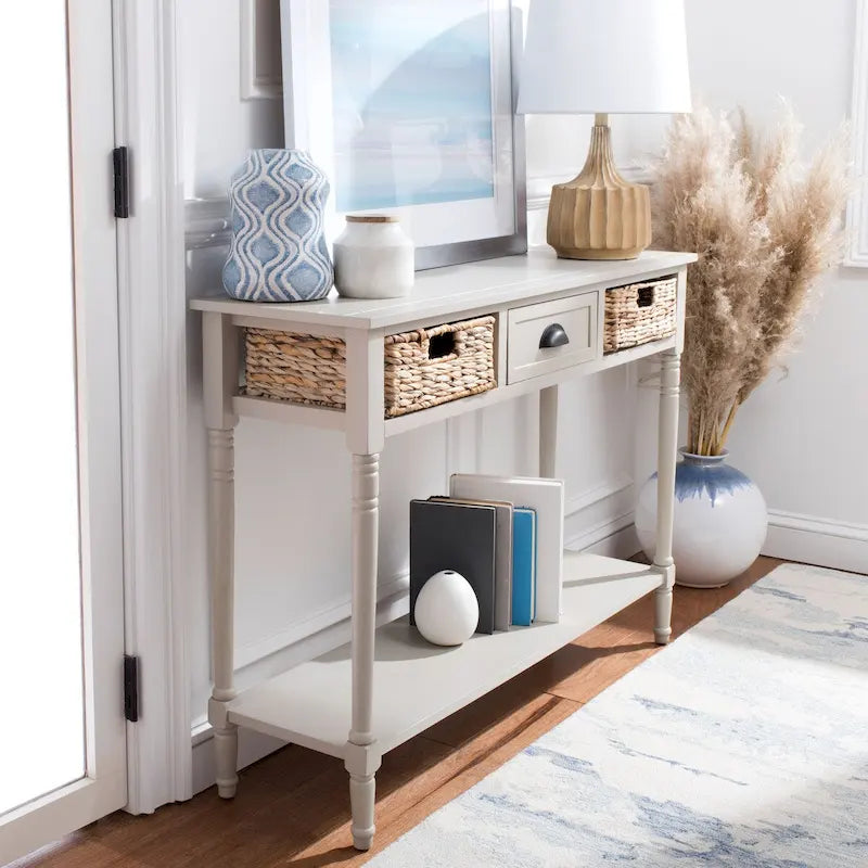 Distressed Black Console Storage Table - 44.5 x 13.4 x 31.5 inches