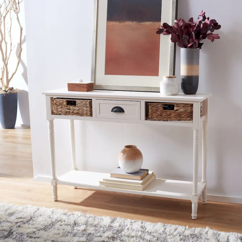 Distressed Black Console Storage Table - 44.5 x 13.4 x 31.5 inches