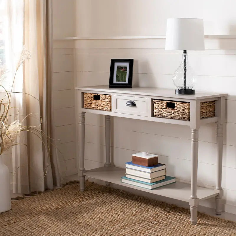 Distressed Black Console Storage Table - 44.5 x 13.4 x 31.5 inches