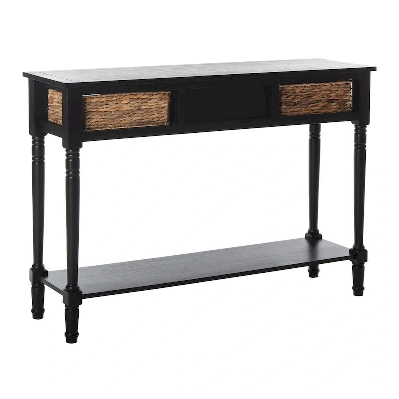 Konsolen-Aufbewahrungstisch in Used-Schwarz - 44.5 x 13.4 x 31.5 Zoll