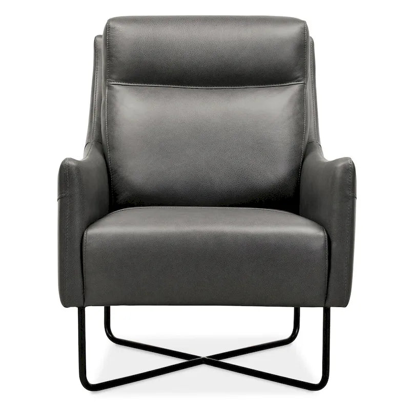 Poltrona contemporanea semi-anilina in pelle Hooker Furniture Efron da 28 di larghezza