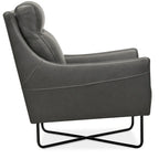Poltrona contemporanea semi-anilina in pelle Hooker Furniture Efron da 28 di larghezza