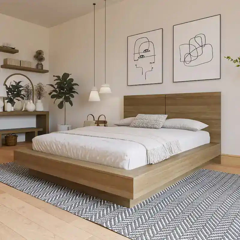 Plattformbett mit Kopfteil