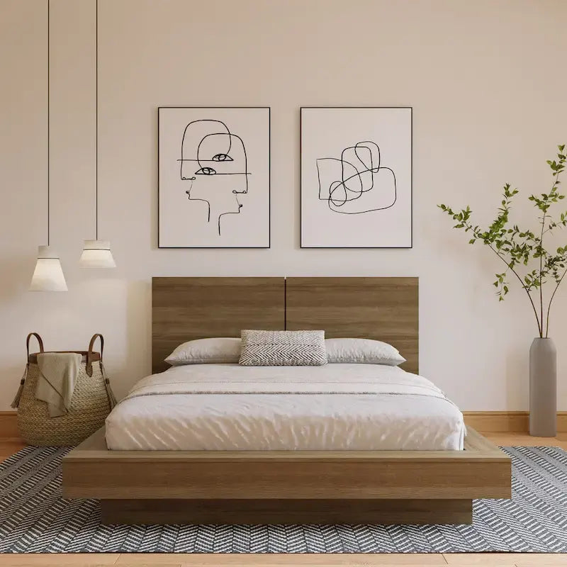 Platform Bed with Headboard