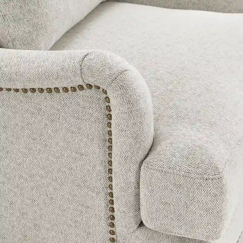 Poltrona d’accento moderna con rivestimento imbottito, struttura in legno massello e cuscino lombare, per soggiorno