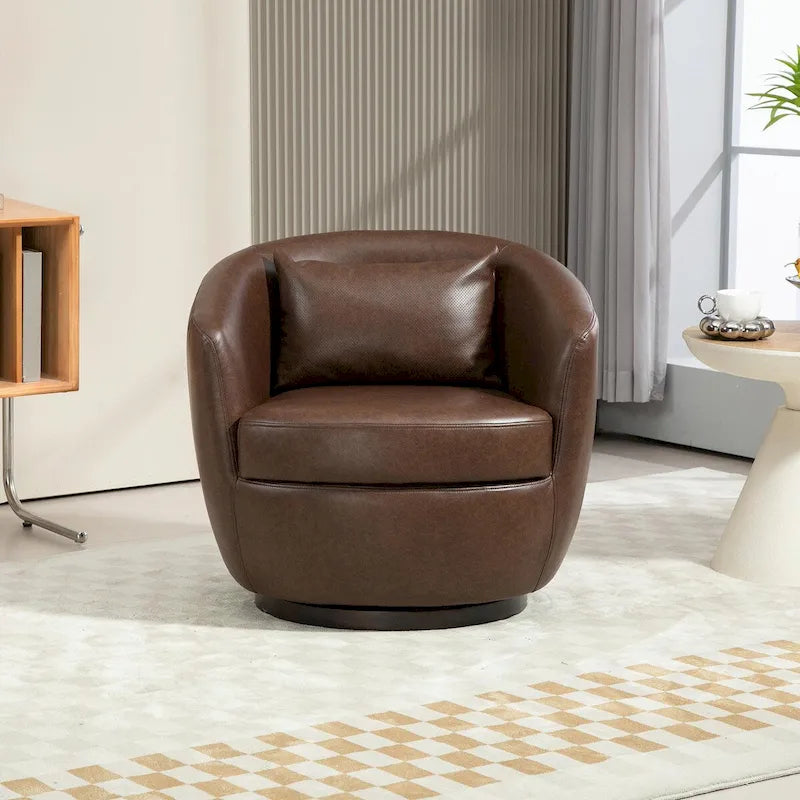 Sillón decorativo moderno giratorio tipo barril con almacenamiento