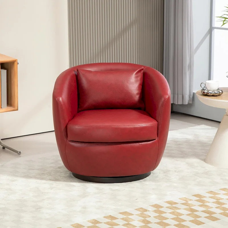 Sillón decorativo moderno giratorio tipo barril con almacenamiento