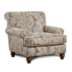 Sillón decorativo Capernicus con estampado paisley beige