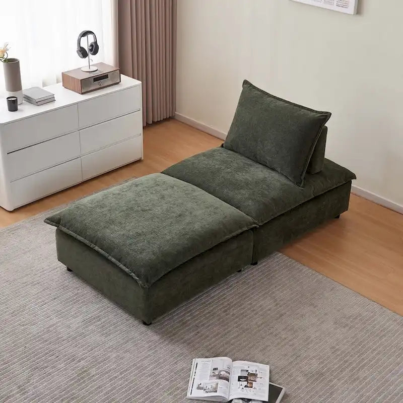 Käsinojaton korostustuoli, yhden istuttava sohva rahilla – kompakti, tilaa säästävä istuin olohuoneeseen tai makuuhuoneeseen