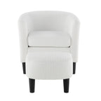 Corduroy Single Sofa Chair with Ottoman Foot Rest