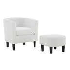 Corduroy Single Sofa Chair with Ottoman Foot Rest