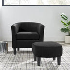 Corduroy Single Sofa Chair with Ottoman Foot Rest