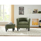 Corduroy Single Sofa Chair with Ottoman Foot Rest
