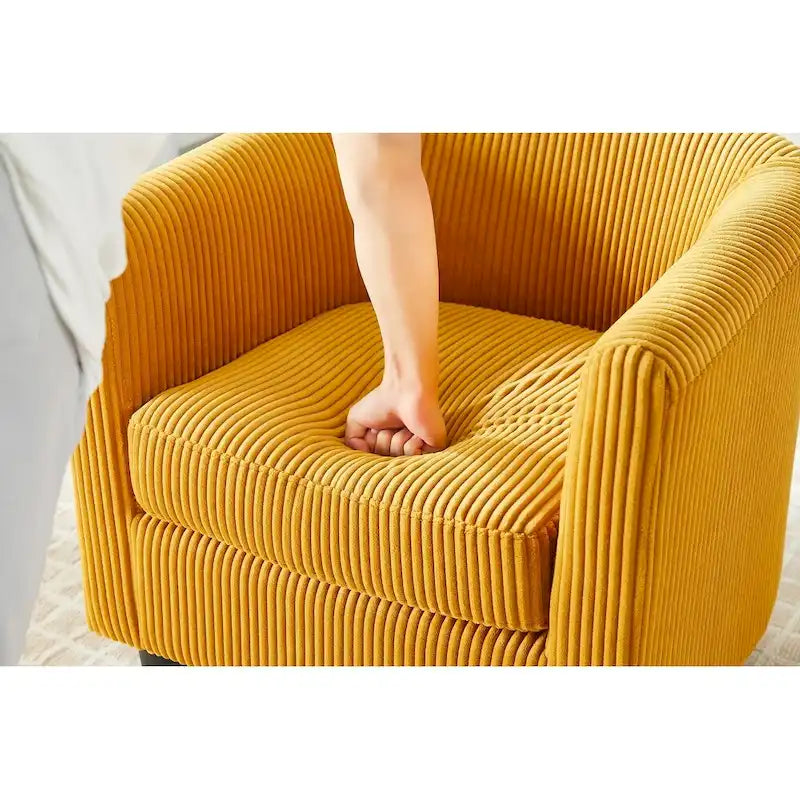 Corduroy Single Sofa Chair with Ottoman Foot Rest