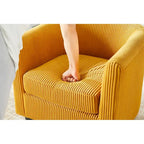 Corduroy Single Sofa Chair with Ottoman Foot Rest