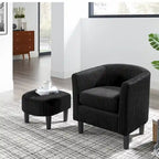Corduroy Single Sofa Chair with Ottoman Foot Rest