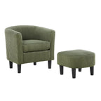 Corduroy Single Sofa Chair with Ottoman Foot Rest
