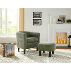 Corduroy Single Sofa Chair with Ottoman Foot Rest