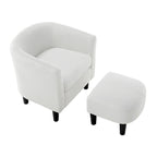 Corduroy Single Sofa Chair with Ottoman Foot Rest