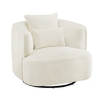 LUE BONA 2er-Set drehbarer Stoff-Akzentsessel aus Mischgewebe, moderner Fasssessel für das Wohnzimmer – 32.7 W x 32.7 D x 26.8 H