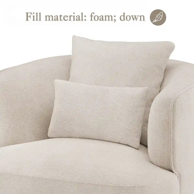 LUE BONA 2er-Set drehbarer Stoff-Akzentsessel aus Mischgewebe, moderner Fasssessel für das Wohnzimmer – 32.7 W x 32.7 D x 26.8 H