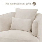 LUE BONA 2er-Set drehbarer Stoff-Akzentsessel aus Mischgewebe, moderner Fasssessel für das Wohnzimmer – 32.7 W x 32.7 D x 26.8 H